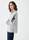 Blusa rayas bordada