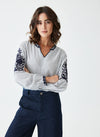Blusa rayas bordada