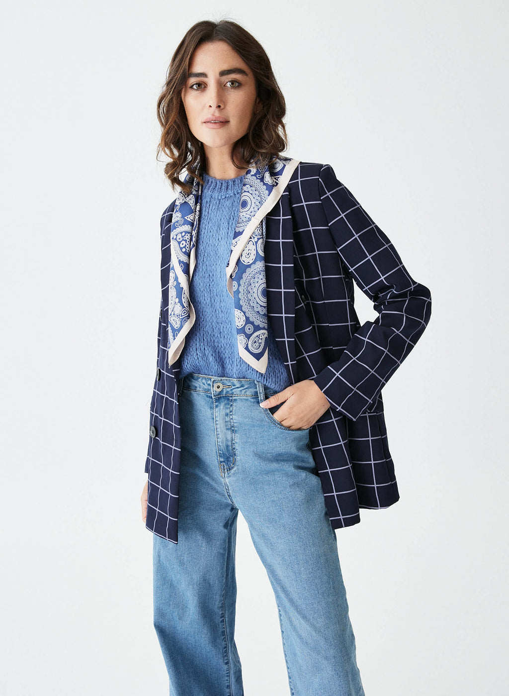 Blazer cruzada cuadros