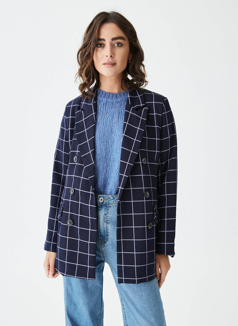 Blazer cruzada cuadros