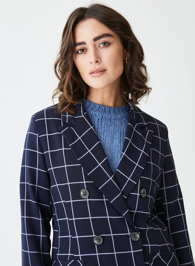 Blazer cruzada cuadros