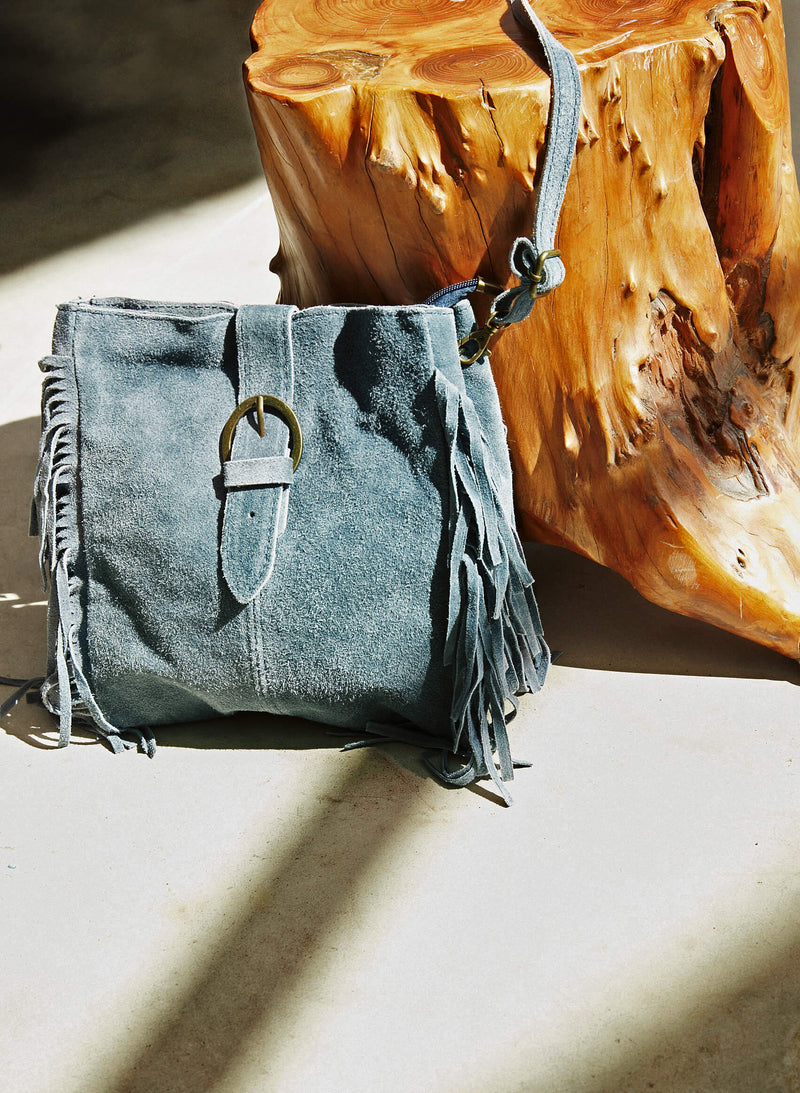 Bolso piel flecos