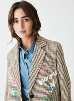 Blazer cuadros pintada a mano