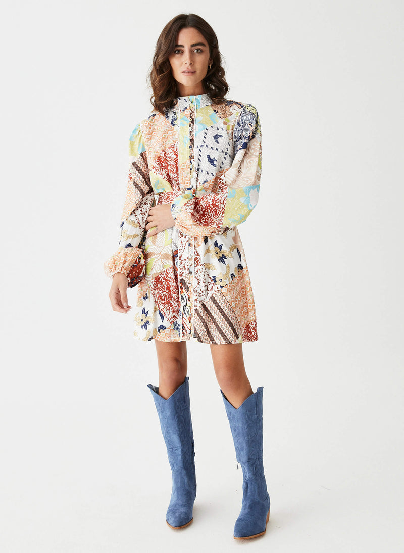 Vestido mini Patchwork