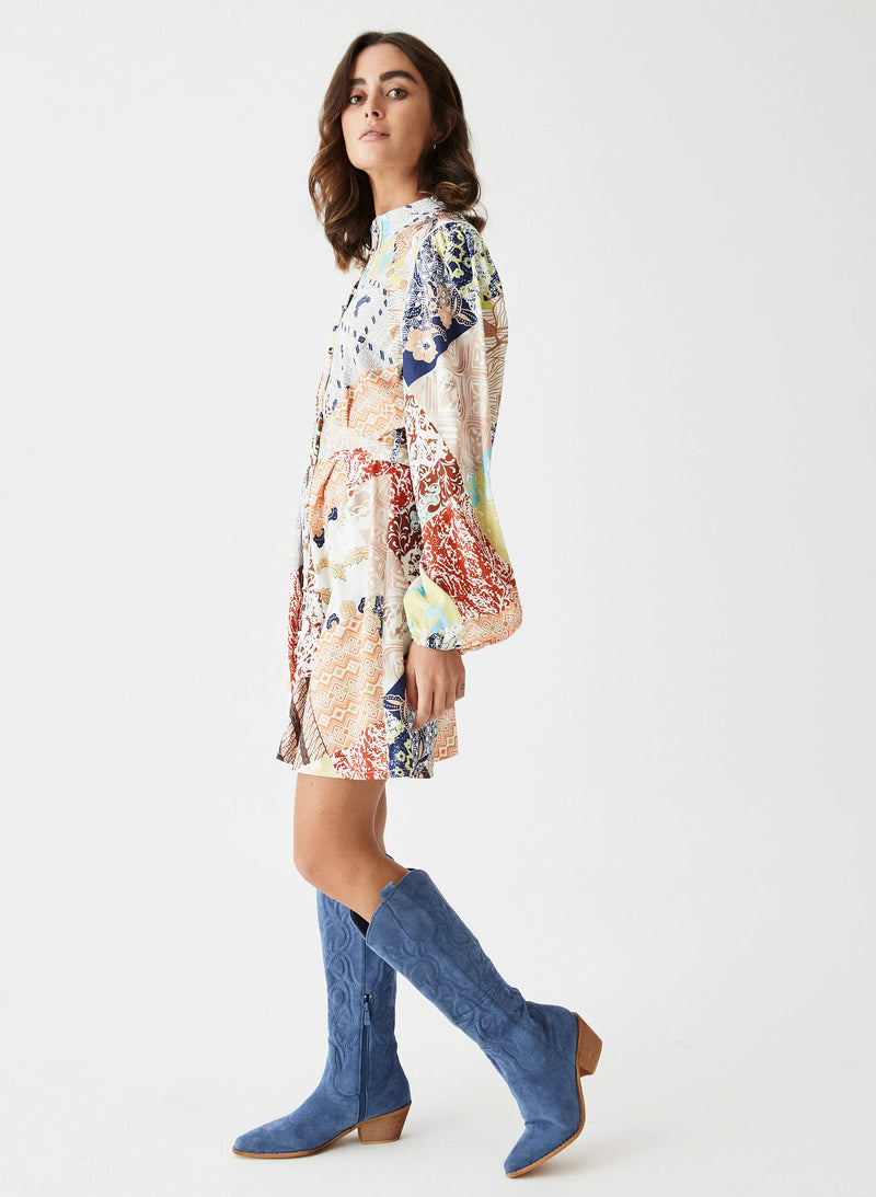 Vestido mini Patchwork