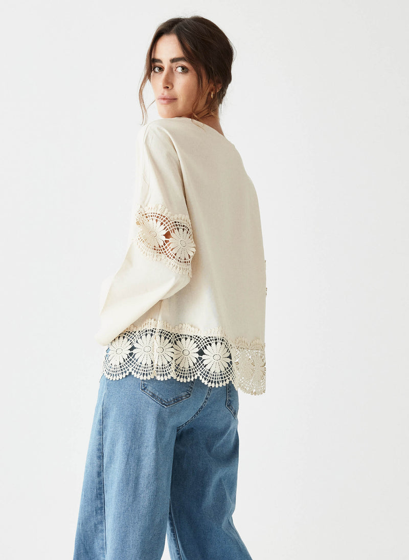 Blusa detalle crochet