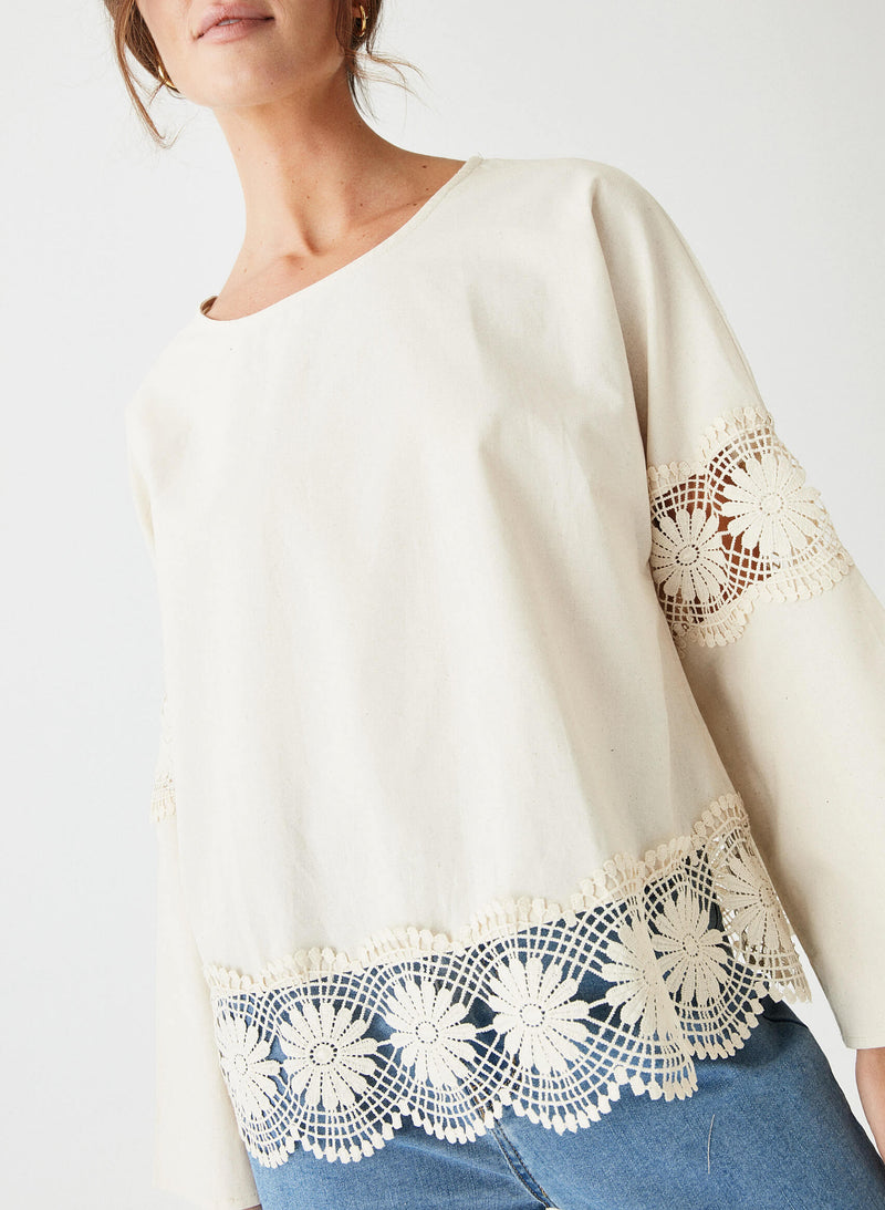 Blusa detalle crochet