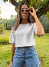 Top cropped beige piedras