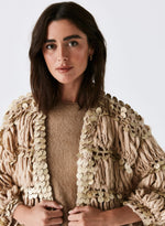 Chaqueta cropped abalorios