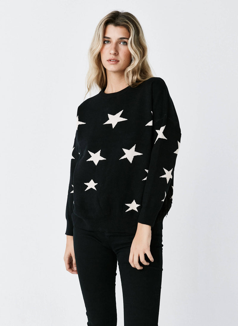 Jersey lana flecos estrellas