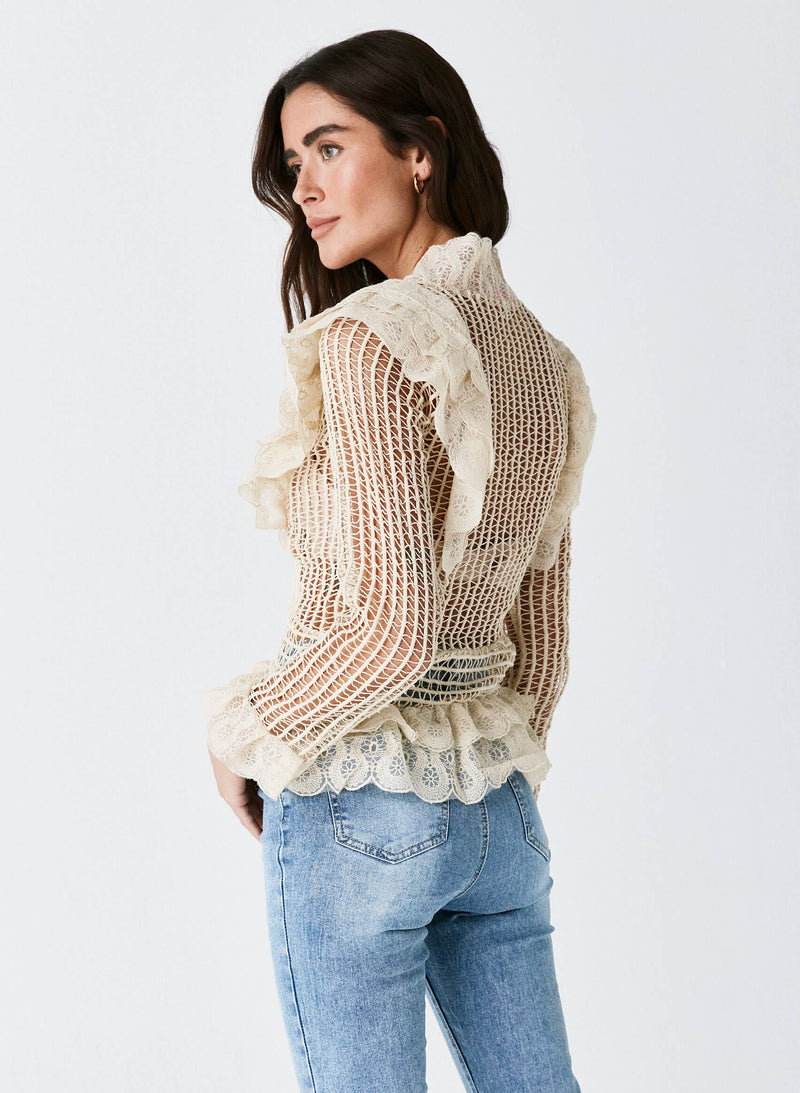 Blusa vintage encaje transparencias