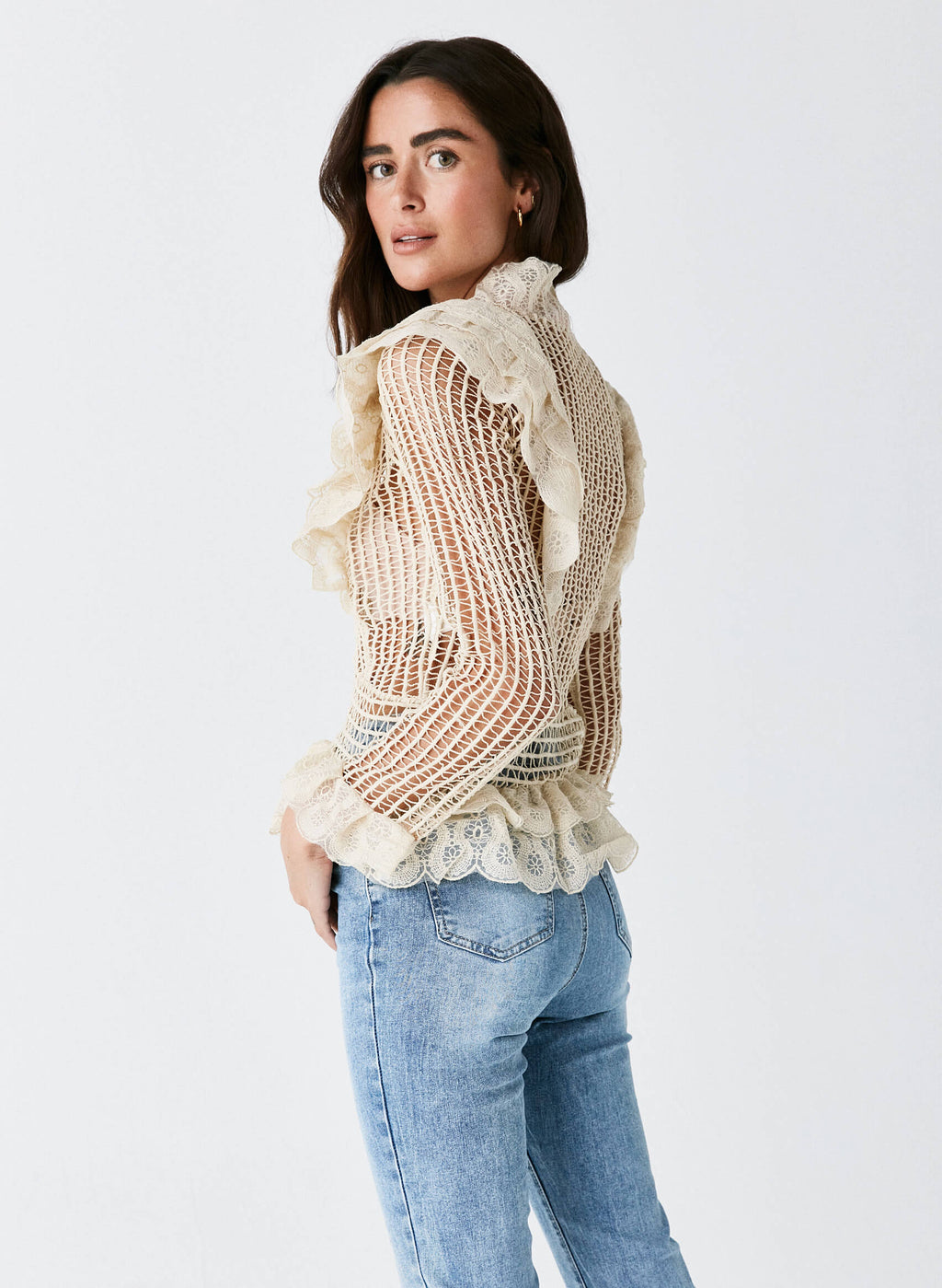 Blusa vintage encaje transparencias