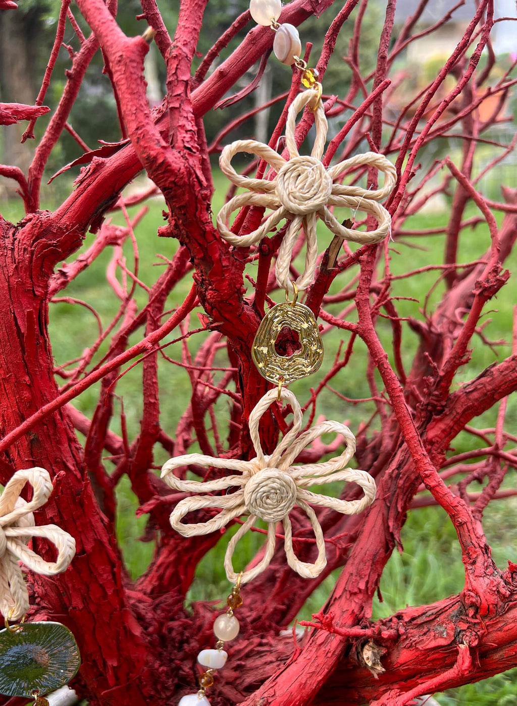 Collar flor fibra natural