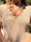 Collar vueltas flores