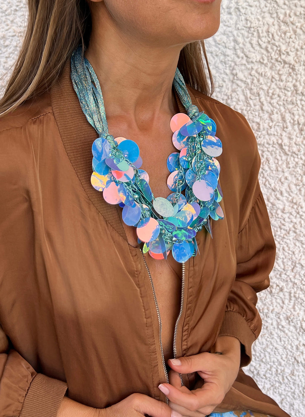 Collar redondeles azules