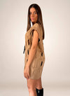 Chaleco/vestido cut out camel