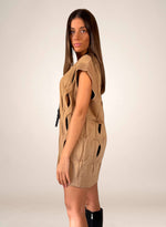 Chaleco/vestido cut out camel