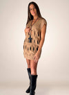 Chaleco/vestido cut out camel