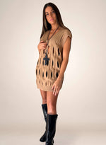 Chaleco/vestido cut out camel