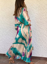 Falda larga raso Tie Dye