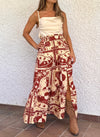 Falda larga estampada caldero