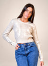 Jersey cropped ochos hueso