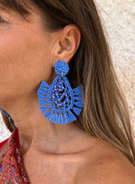 Pendientes rafia bordados