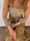 Brazalete oro conchas