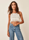 Cropped top flecos blanco