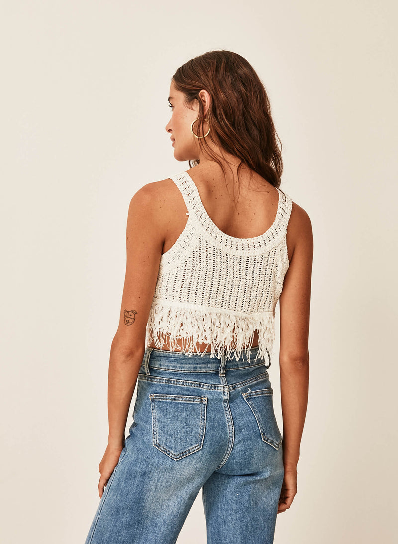 Cropped top flecos blanco