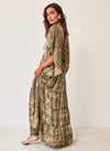 Vestido largo seda paisley