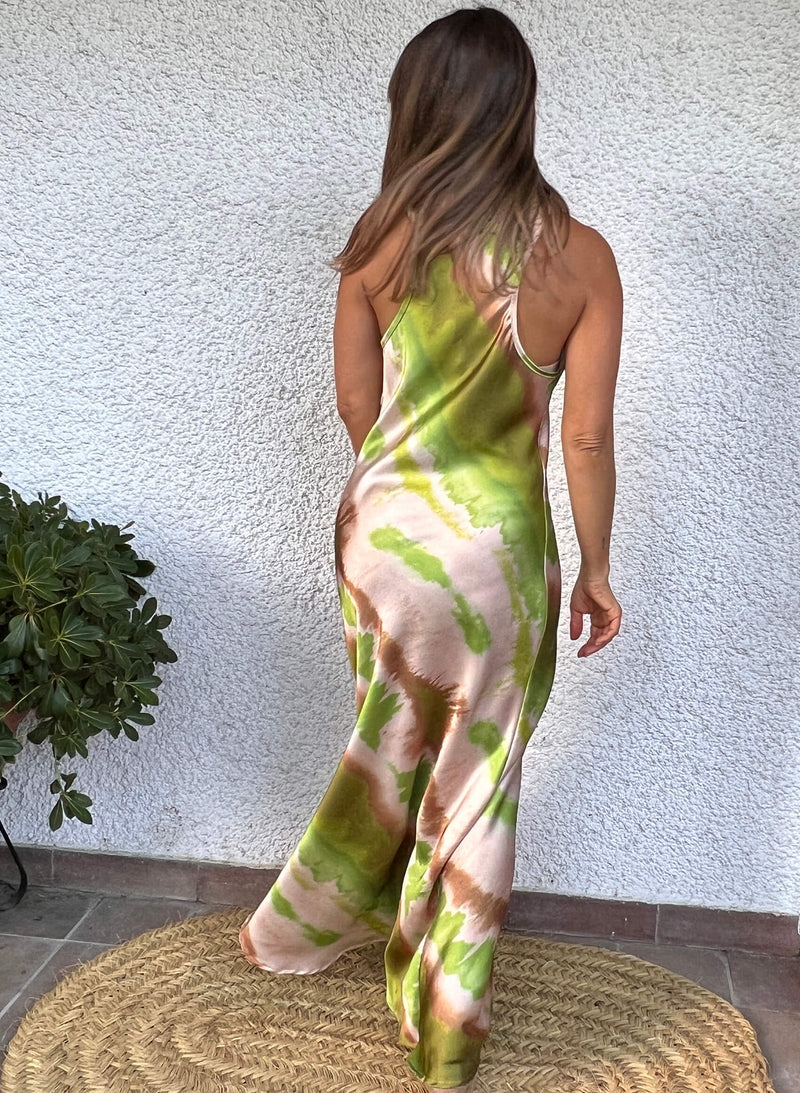 Vestido raso largo Tie Dye
